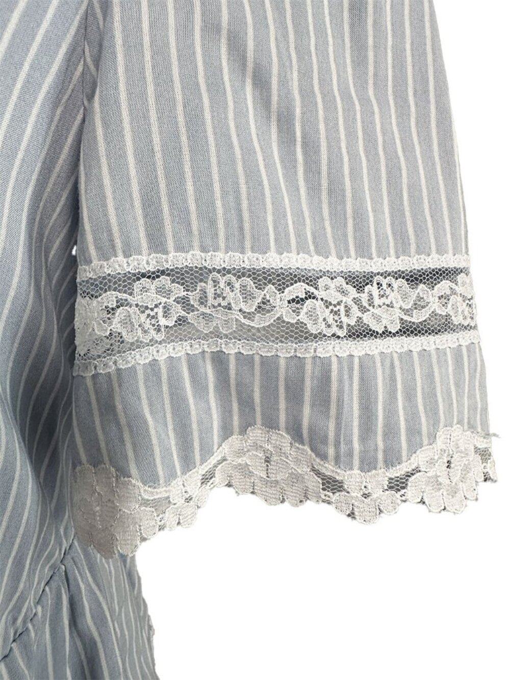 Reformation Margot Top Bueno Stripe Blue White Striped Peplum Blouse XS - Picture 5 of 8